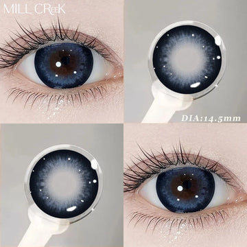 2PCS Yearly New Blue Contact Lenses Colored with Prescription Korean Student Beauty Pupils Cosmetics Fashion Contacts