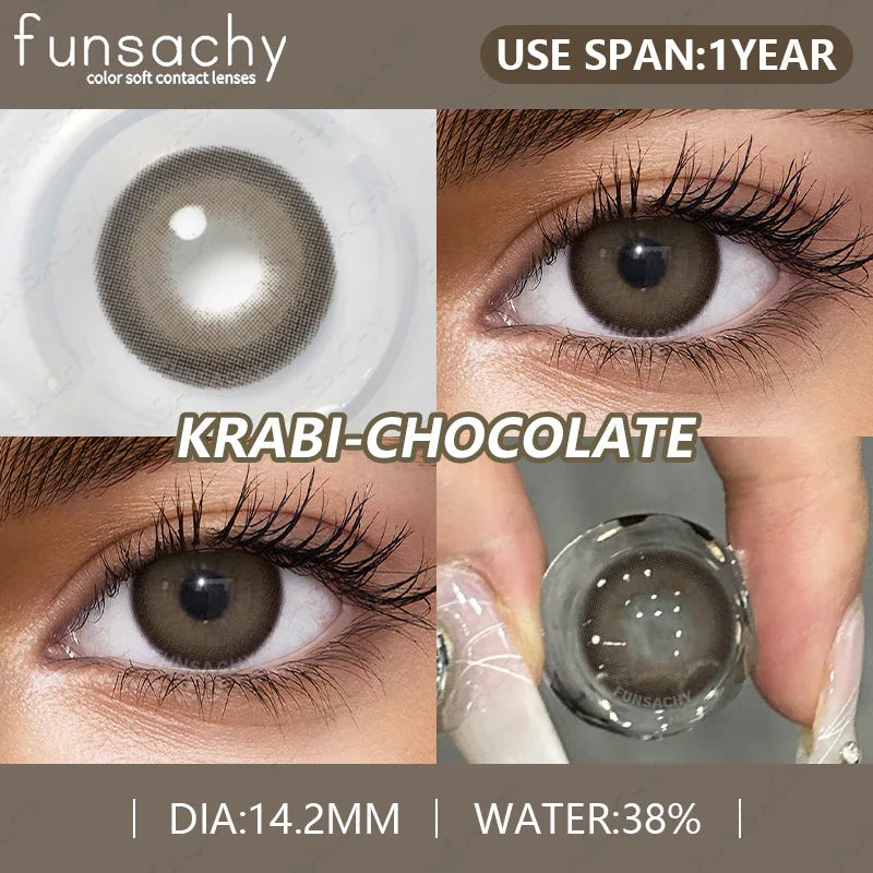2pcs High Quality Color Contact Lenses for Eyes Cosmetic Gray Lenses Contact Fashion Beauty Pupil Eye Contacts Yearly