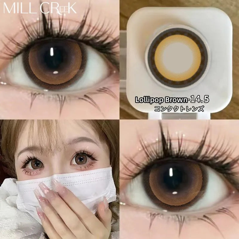 Colored Lenses For Eyes with Diopter Myopia Eyes Contacts Lens Beauty Pupil 1 Pair Natural Cosmetics Yearly New