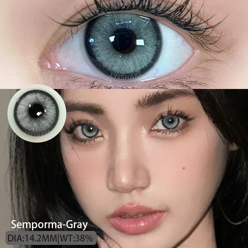 1pair Blue Contact Lenses For Eyes Korean Cute Lens Eye Makeup Pupil Brown Softlenses Women's color contact lenses