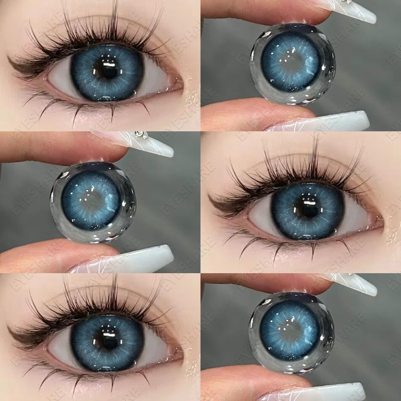1 Pair New Colored Contact Lenses for Eyes Blue Lenses Big Eye Lenses Brown Lesnes Yearl Eye Contacts Cosmetic Lenses