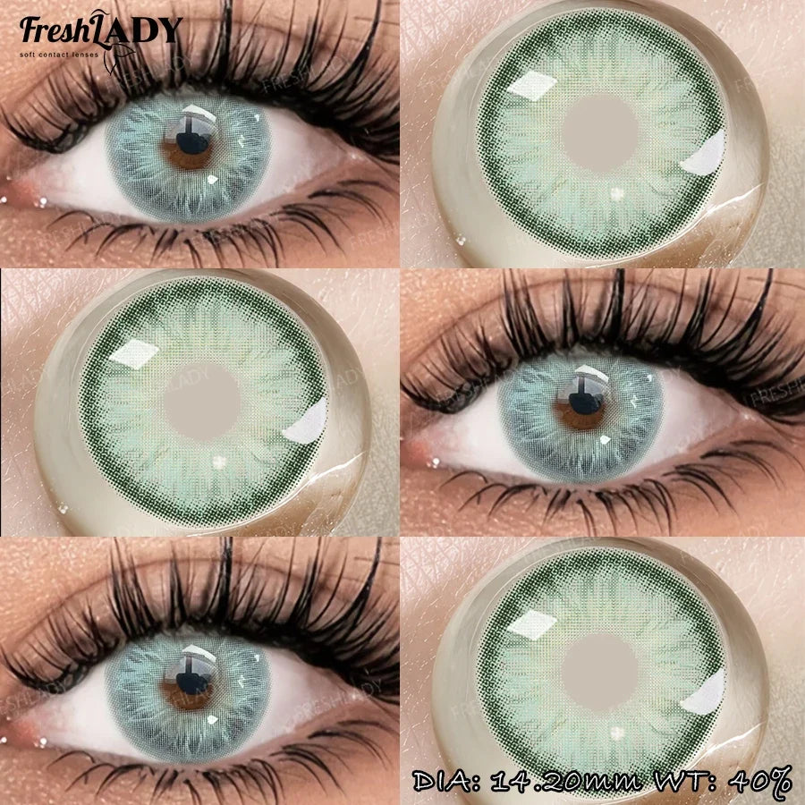 1 Pair Colored Contact Lenses Natural Brown Pupils Eyes Contact lenses Gray Soft Contacts 14.20mm