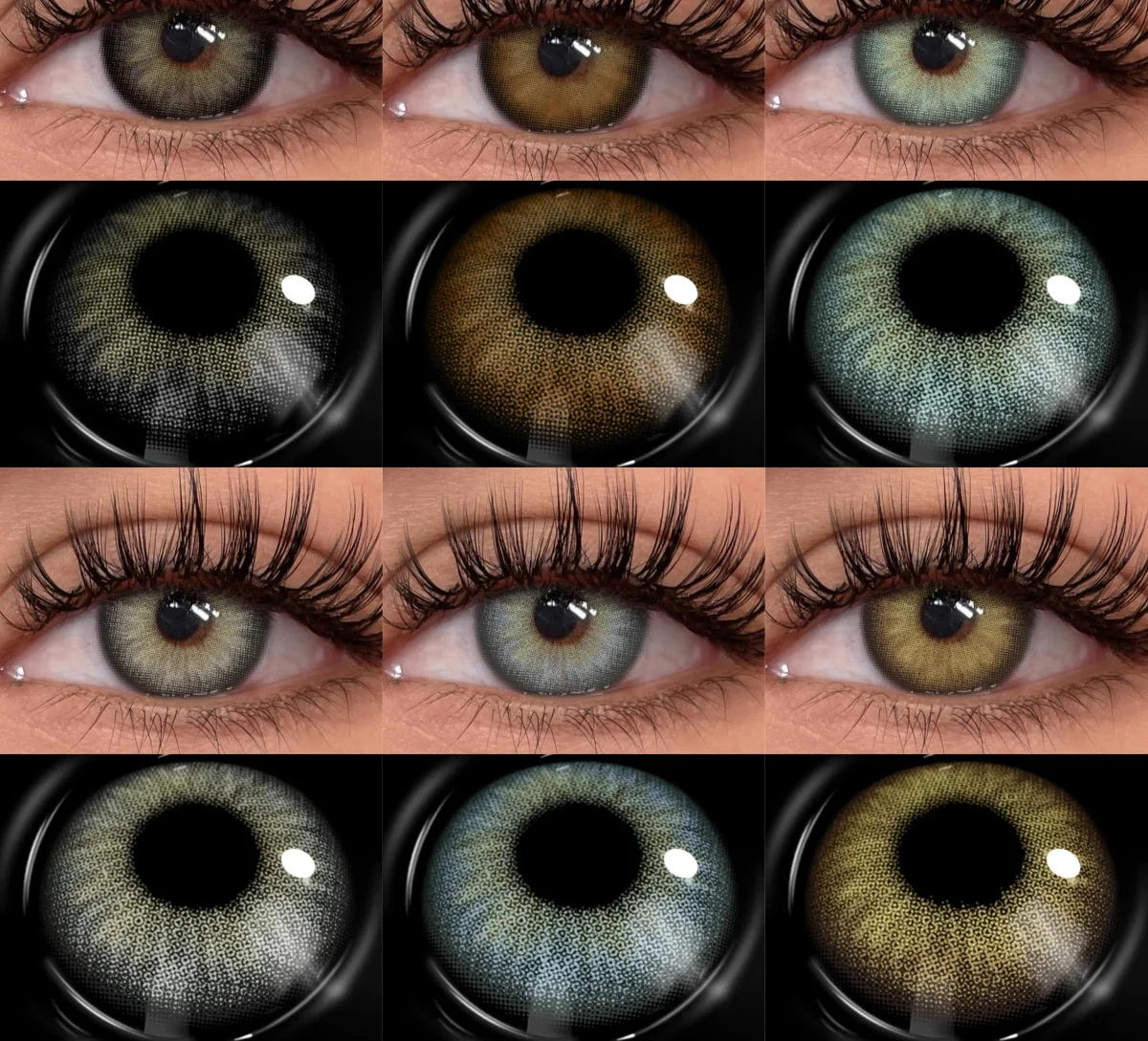2pcs Color Contact Lens for Eyes Chocolate Makeup Lens Natural Blue Gray Eyes Contact Brown Beauty Lenses Green Contact