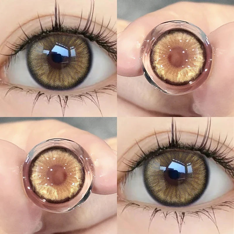 1Pair Color Contact Lens Blue Pupils High Quality Cosmetic Gray  Green Degrees Lenses Makeup Brown Eye