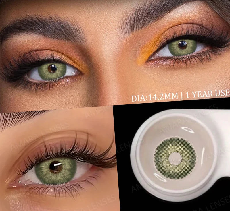 Colored Contacts Lenses for Eyes Gray Pupils Fashion Blue Lenses Brown Makeup Contact Yearly Green Beautiful Pupil 2pcs