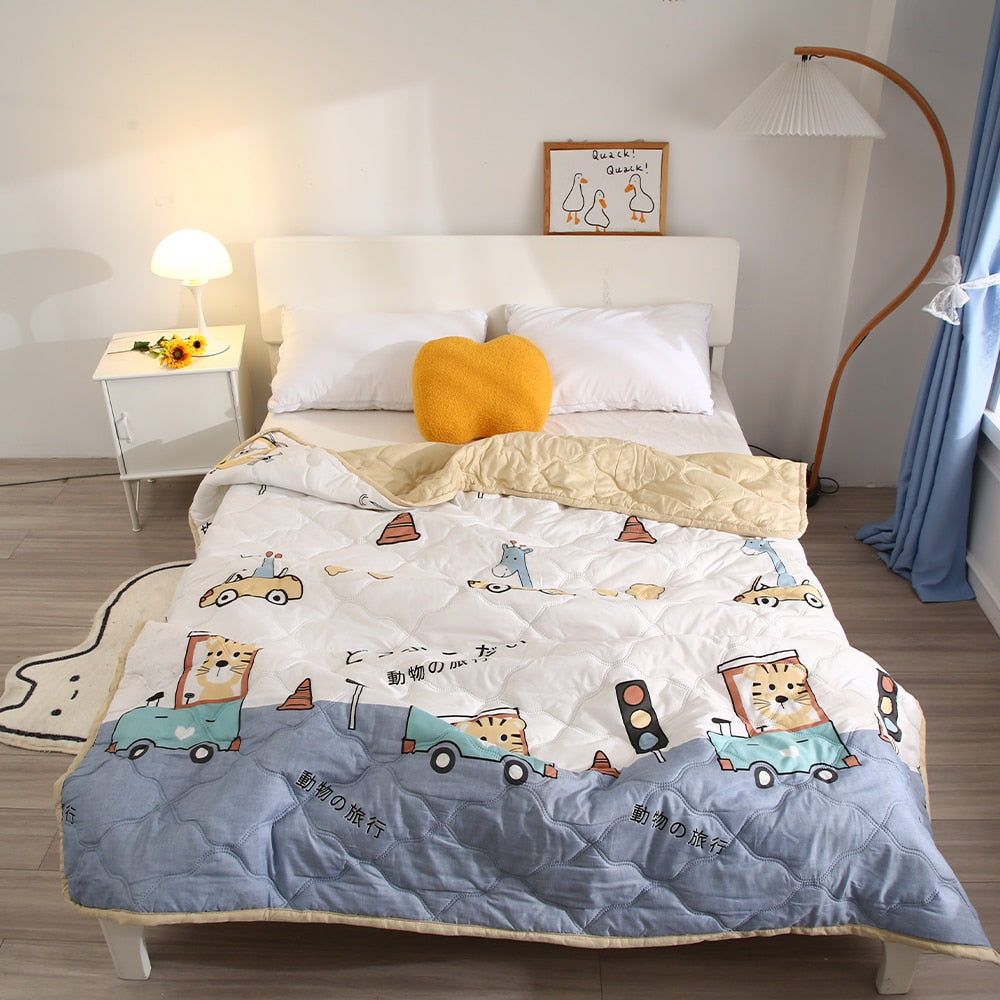 Summer Ice Quilt bedspreads comforter plaid blanket on the bed Quilt cover Duvets for 135 90 for single double bed