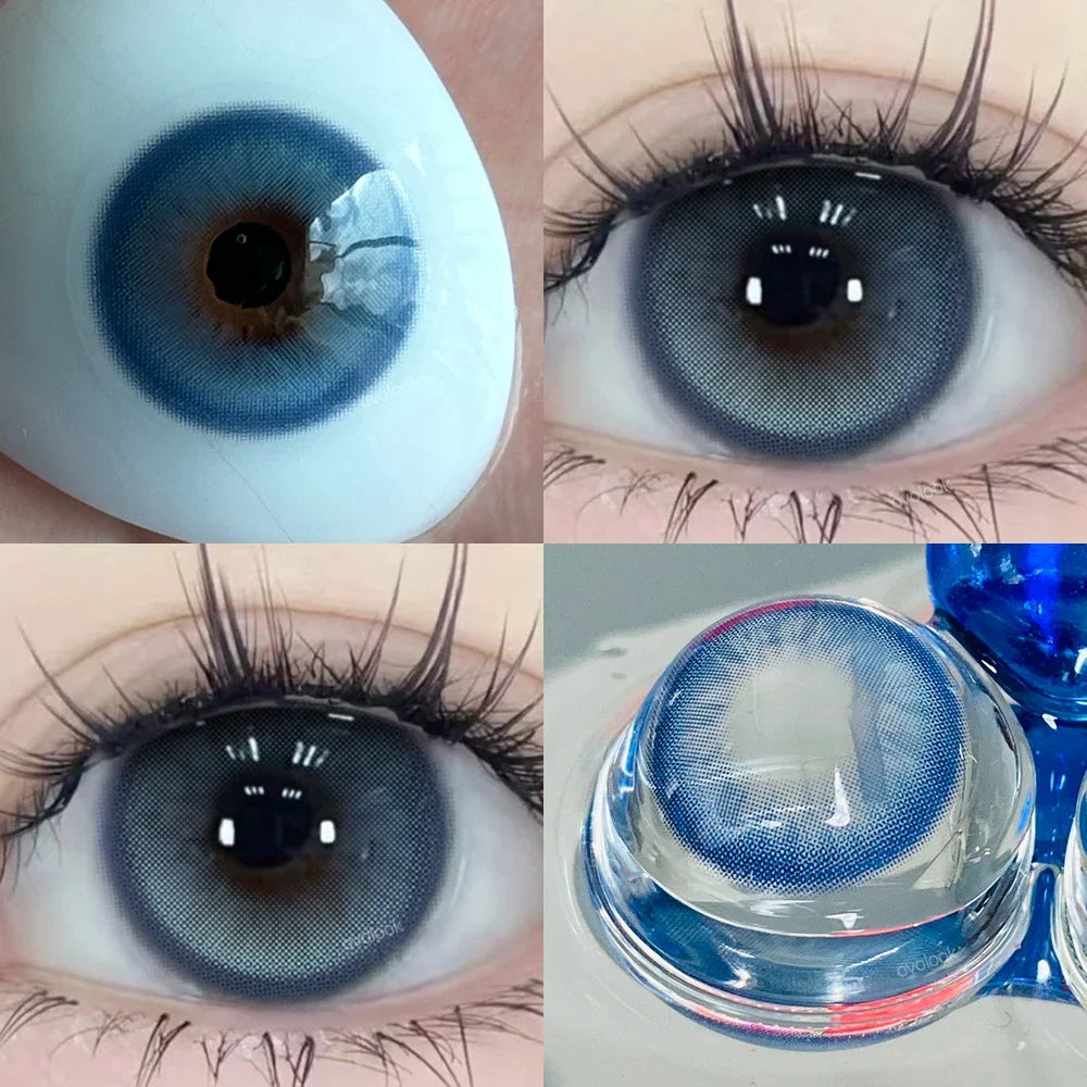 1 Pair Purple Beauty Colored contact lenses For Eyes Halloween Makeup Lens Pupils Fashion Big Eye Lenses Myopia Lenses