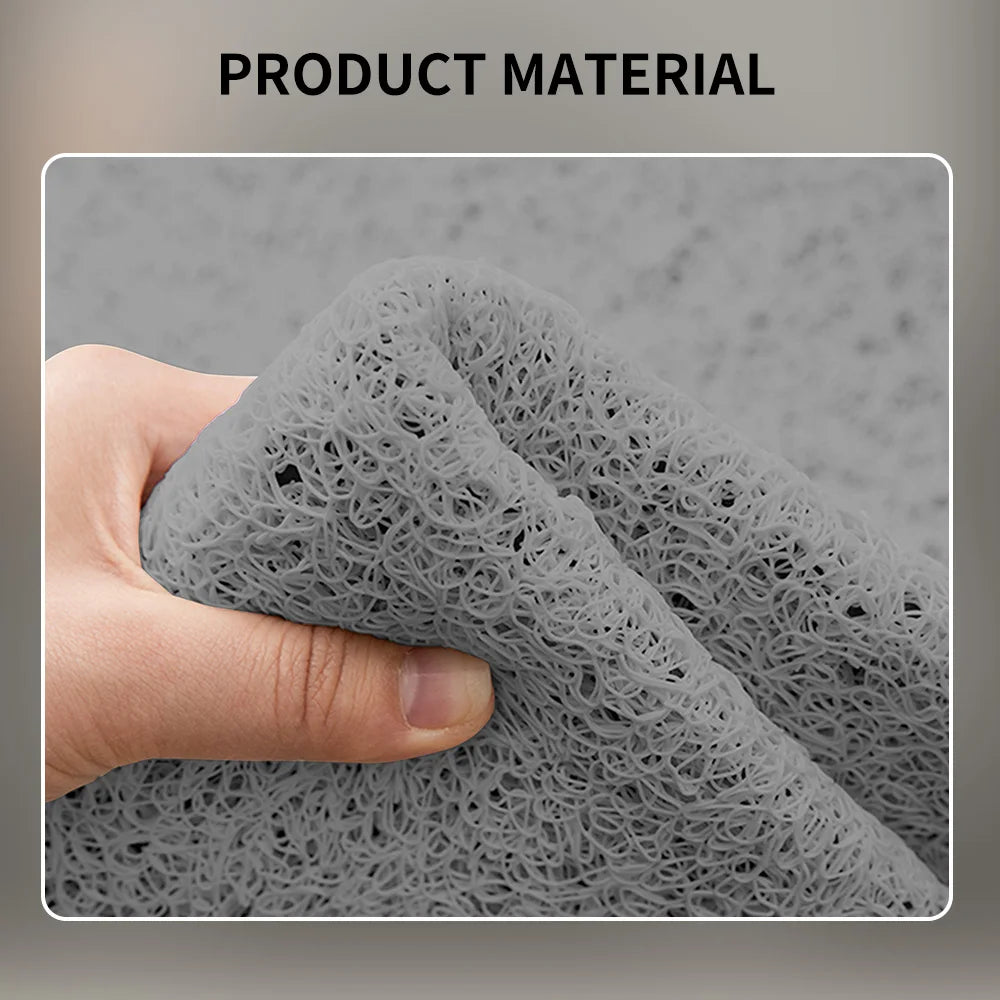 Modern Geometric Floral Wire Loop Doormat Non-Slip PVC Coil Entrance Rug Heavy Duty Scraper Mat for Mud & Dirt Removal