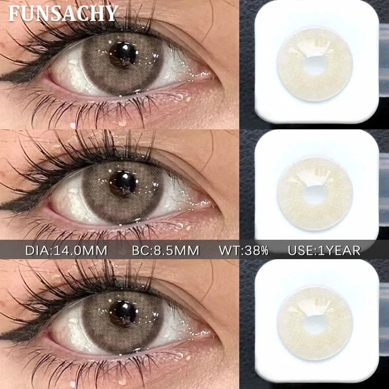 2PCS Brown Series Soft Contact Lenses for Eyes Yearly Wear Natural Daily Makeup Colored Eye Lenses Women Cosmetics Lens