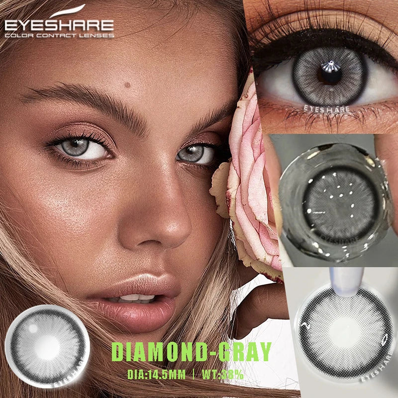 1 Pair Color Contact Lenses for Eyes Color Eye Lens Blue Eye Lenses Brown Lenses Gray Pupils Lens Yearly Green Contacts
