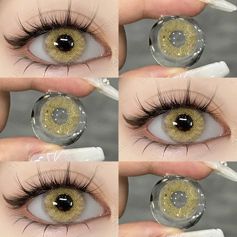 Natural Color Contact Lenses for Eyes 1pair Blue Eyes Lenses Brown Lenses Gray Eye Lenses Yearly Green Color Lenses Eye