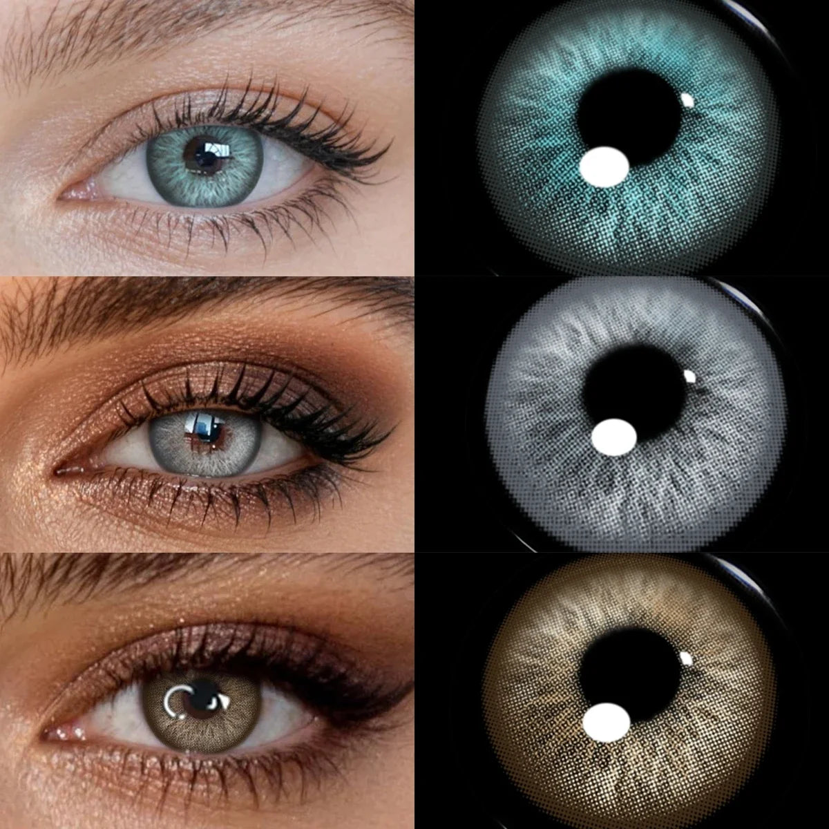 14.5mm Half Year Colored Contact Lenses Natural Earth Tone Hydrating Soft Lenses for Daily Look Eye Beauty