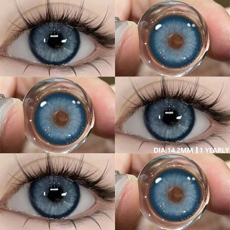 1Pair Color Contact Lenses for Eyes Natural Blue Colored Pupils Green Eye Color Lens Gray Contacts Brown Lenses Yearly