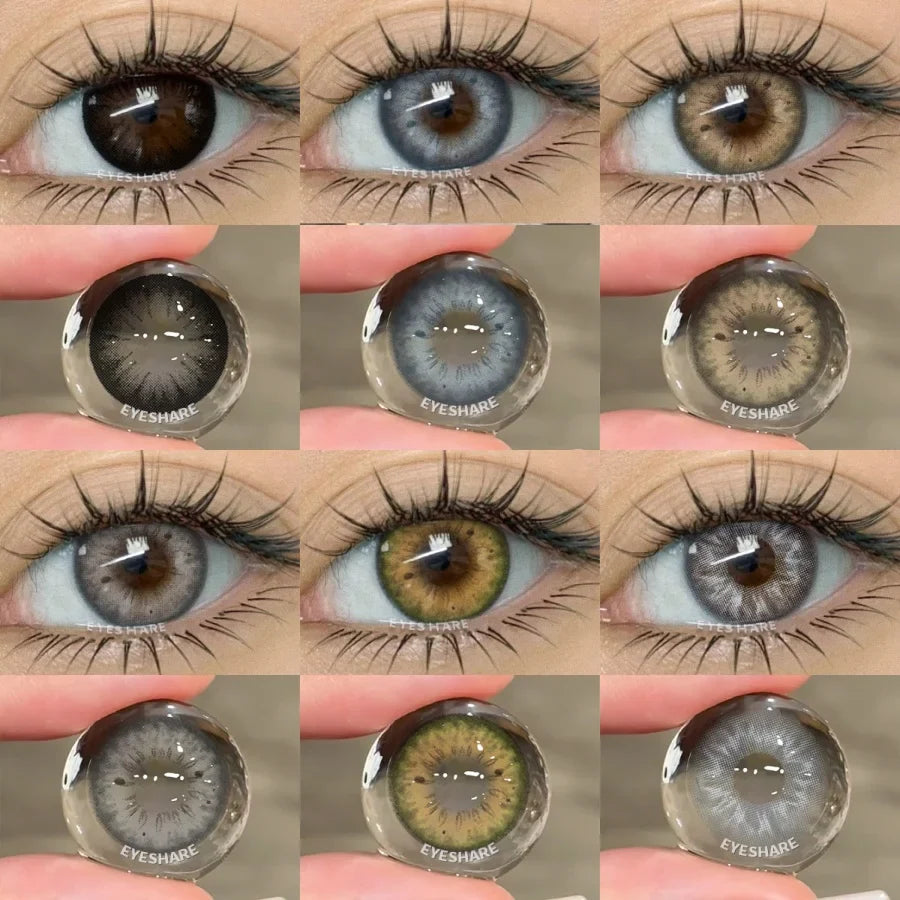 1 Pair Color Contact Lenses for Eyes Color Eye Lens Blue Eye Lenses Brown Lenses Gray Pupils Lens Yearly Green Contacts