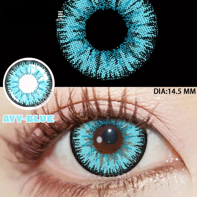 1 Pair Color Contact Lenses for Eyes Cosplay Red Color Lens Anime Purple Lenses Korean Lenses Big Eye Lens Blue Lenses