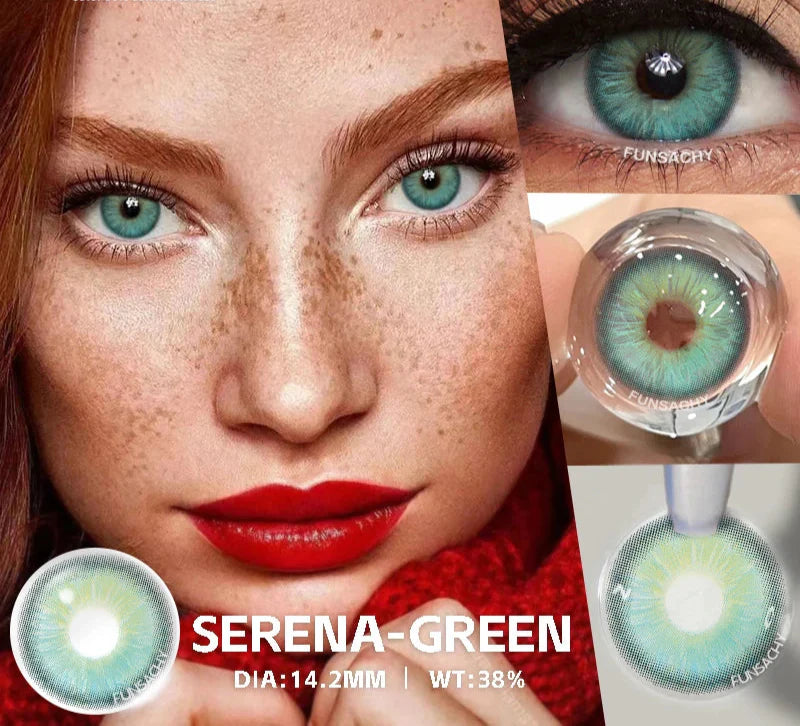 1 Pair Blue Eye Lenses Korean Natural Contact Softlens Color Eye Makeup Contacts Gray Beautiful Pupil Yearly Cosmetics