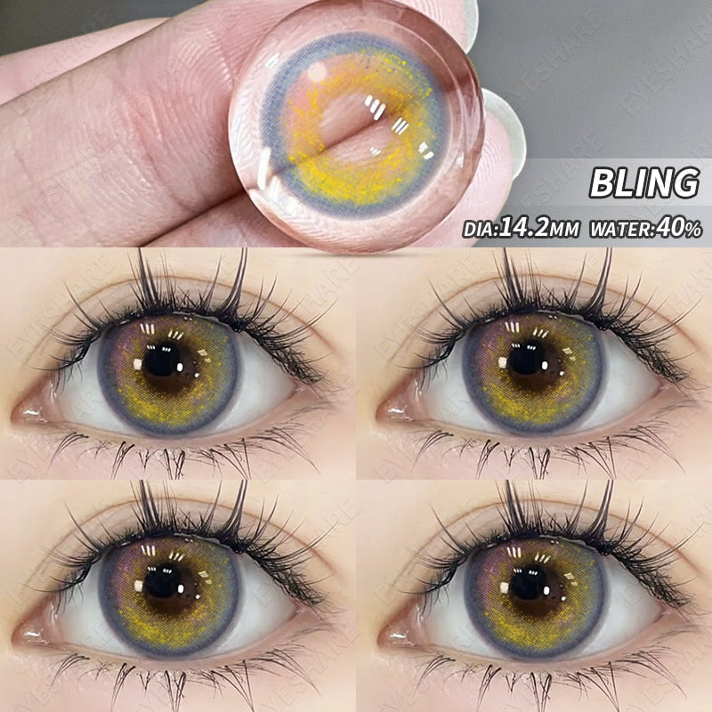 Eye Contact Lenses 2pcs/pair DIAMOND Color Contact Lens Eye Color Cosmetic Color Contact Lens Beauty Eye Makeup
