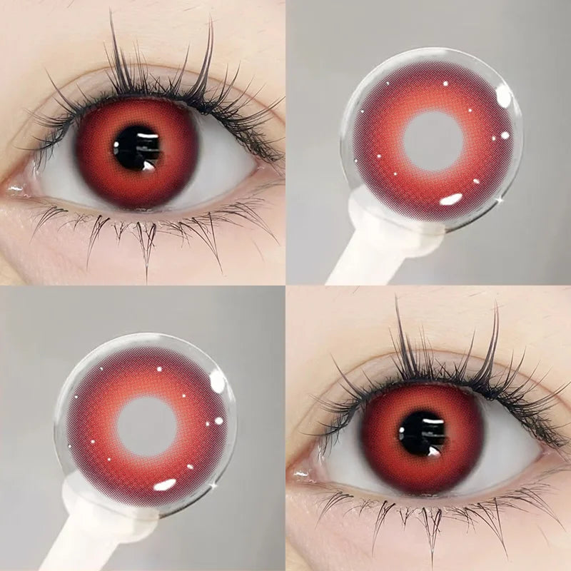Korea Colorful Contact Lenses with Diopters Pink Beautiful Pupils Soft Lenses Makeup Anime Contacts 0 to -8.00 Degree
