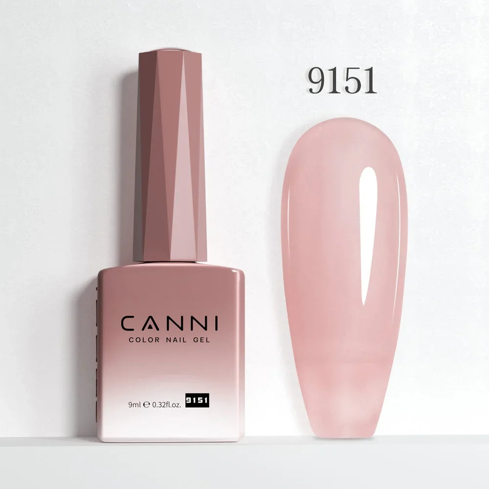Nail Gel Polish HEMA FREE Translucent Jelly Gel Varnish Semi Transparent Super Glossy Ultra Consistency Round Shape Brush