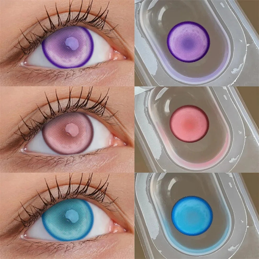 Eyes Color Contacts Colored Contact Lenses Lens Cos Prescription Myopia Cosplay Anime Party 2Pcs Daily