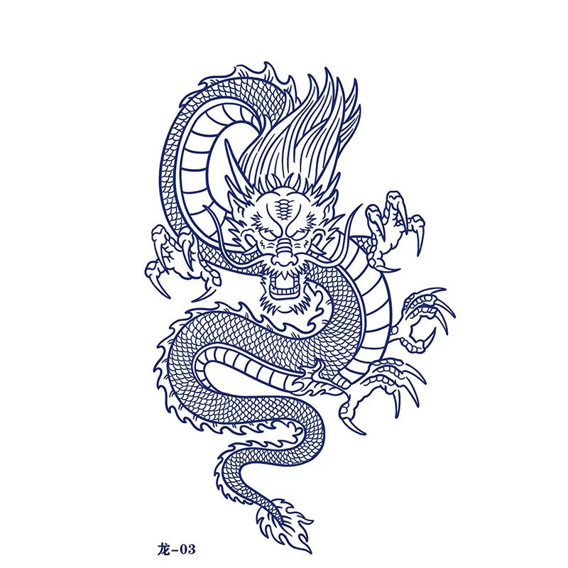 Dragon Juice Ink Tatouage Semi Permanent Temporary Tattoo Stickers Waterproof Lasting Tatuajes Temporales Hombre Art Fake Tattoo