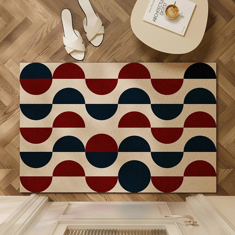 Geometric Wire Loop Doormat Non-Slip Heavy Duty Entrance Mat for Indoor & Outdoor Easy Clean Scraper Front Door Rug