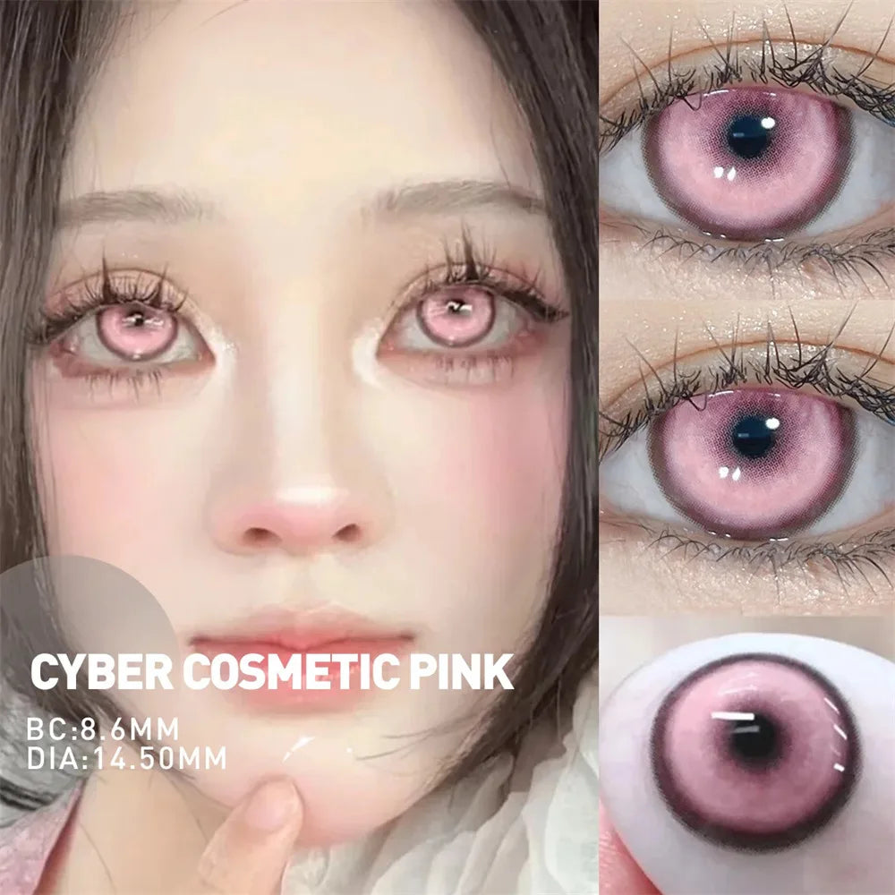 Eyes Color Contacts Colored Contact Lenses Lens Cos Prescription Myopia Cosplay Anime Party 2Pcs Daily