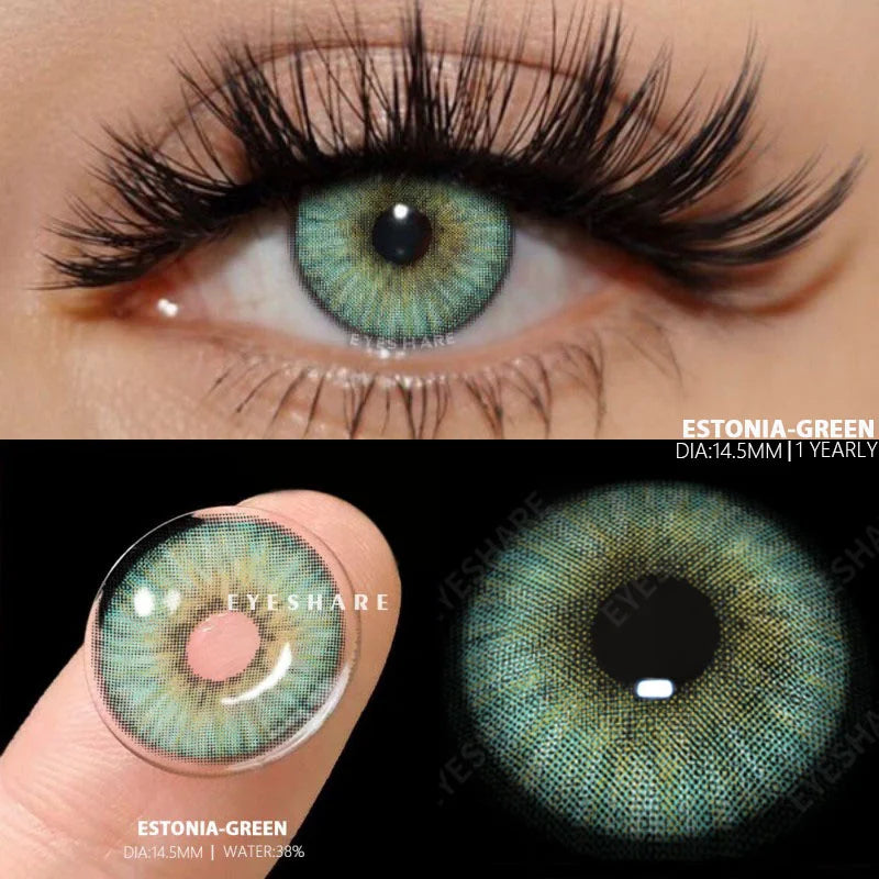 1 Pair New Colored Contact Lenses Fashion Green Eyes Lenses Natural Blue Lenses Gray Contacts Fast Delivery Yearly Lens