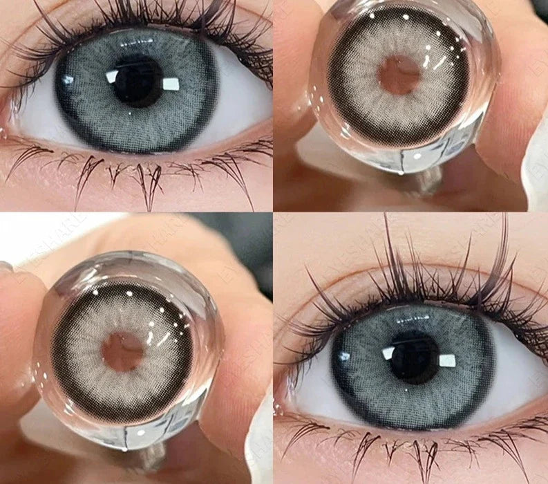 2pcs Colored Contact Lenses for Eyes Natural Look Brown Eye Lenses Gray Pupils Blue Lenses Green Contacts Beauty Makeup