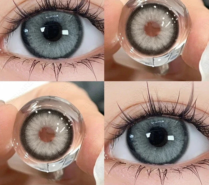 1Pair Fashion Colored Contact Lenses for Eyes Natural Contact Lenses Blue Eye Lenses Gray Pupils Yearly Cosmetic Lens