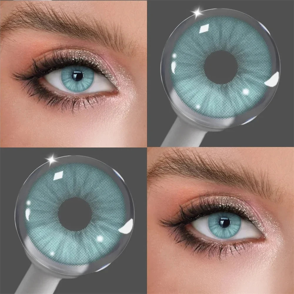Contacts Colored Contact Lenses Lens Cosmetic Natural Brown 2Pcs 12 Months 1 Year Yearly Use