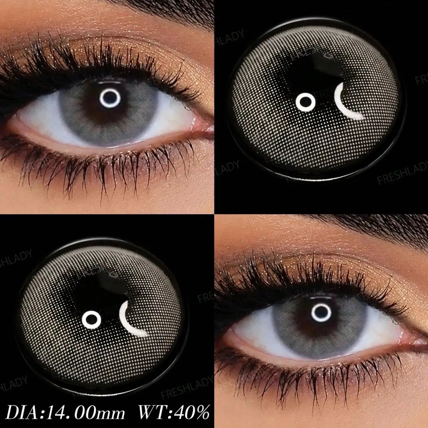 1 Pair Breeze & Chagall Series Colored Contact Lenses Natural Brown Pupils Eyes Contact lenses Gray Soft Contacts 14.20mm