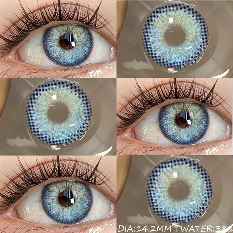 1 Pair Korean Lenses Natural Colorful Contact Lenses for Eyes Brown Contact Lenses Yearly Blue Lenses Gray Pupils Lens