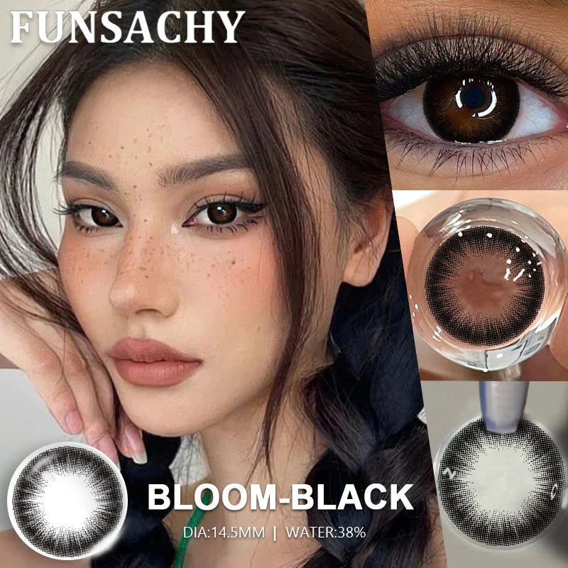1 Pair Black Colored Contact Lenses for Eyes Brown Color Lenses Natural Gray Contacts Koean Softlens Beautiful Pupils