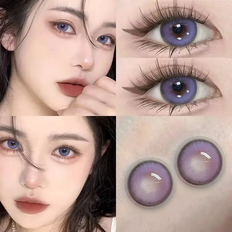 1 Pair Hot Selling Color Contact Lenses With Prescription Myopia Lenses Green Lens for Women Makeup Yearly Fast Shipping