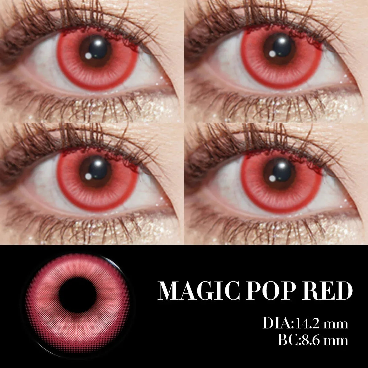 Eye Eyes Color Contacts Colored Contact Lenses Lens Small Pupils Myopia Cosplay Anime Cute 2Pcs 12 Months 1 Year Use