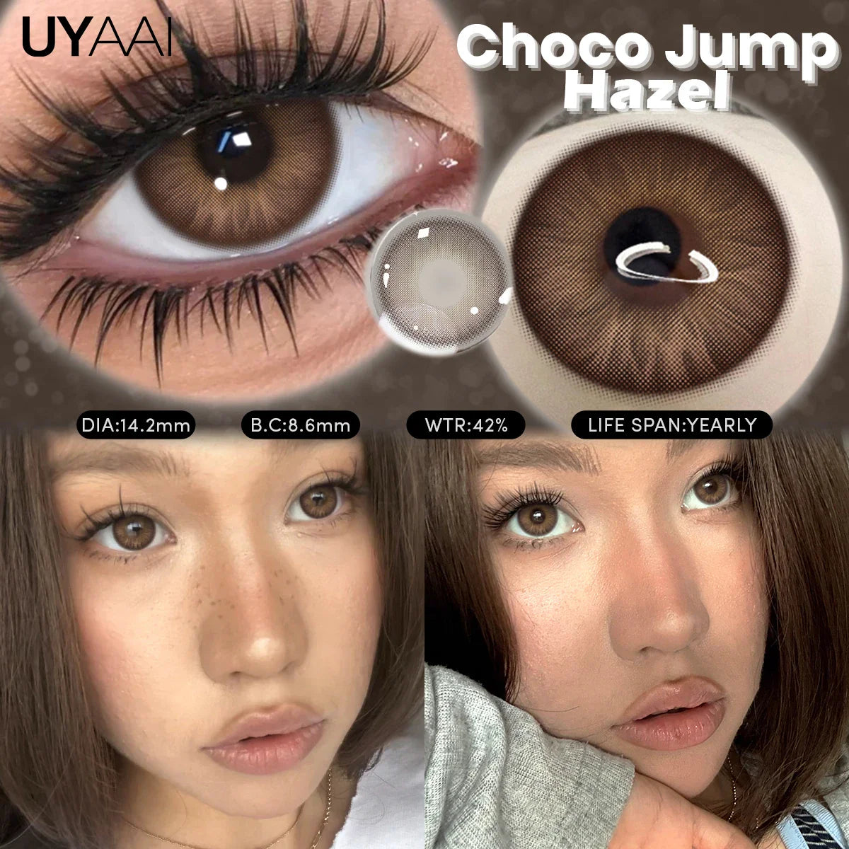 1 Pair New Color Contact Lens Natural Pupils Green Lens Makeup Colored Pupils Gray  Brown Contact Lenses y2k Beauty