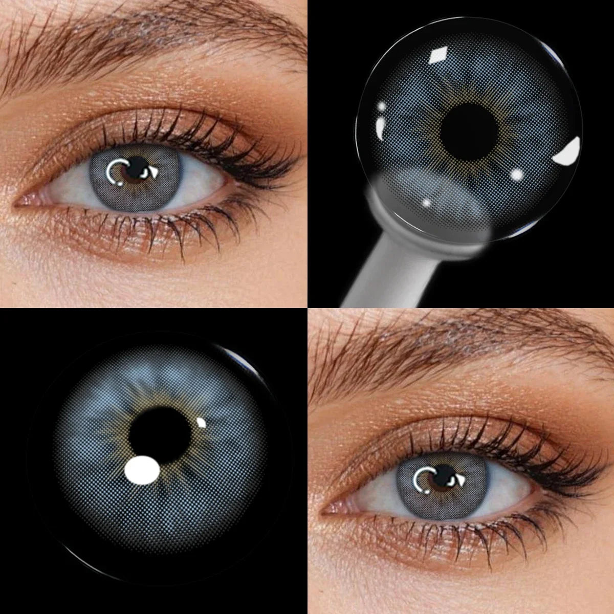 Blue Colored Contact Lenses 2Pcs Half Year 14.2mm Small Pupil Natural Cosmetic Lenses Daily Makeup For Women