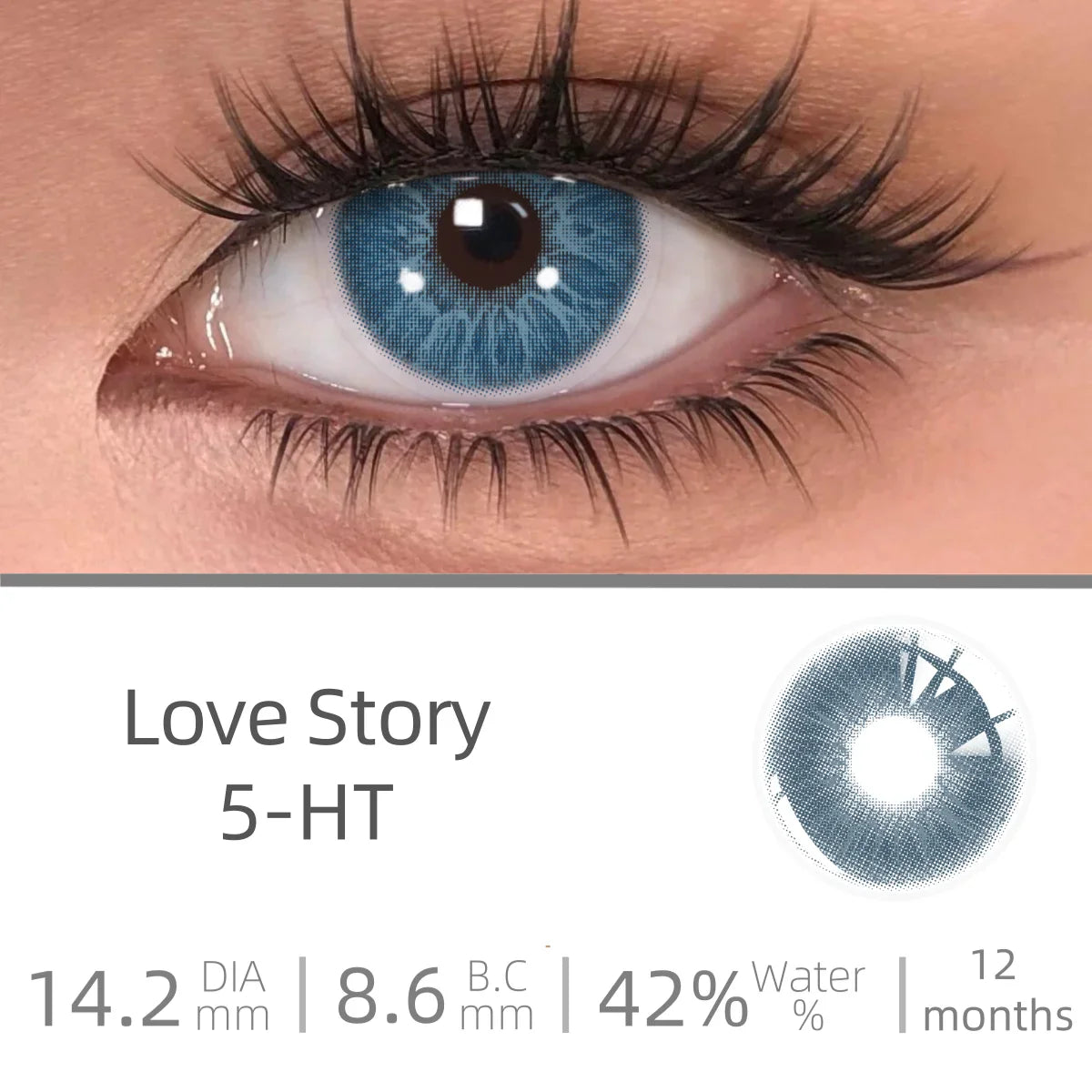 Love Story series Multiple colors Natural soft Contact lenses Blue Lenses Green Pupils Lens Yearly Cosmetic