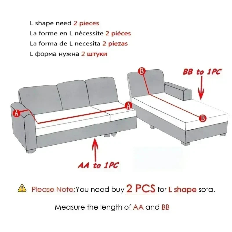 Jacquard Stretch Sofa Cover 1/2/3/4 Seater Elastic Slipcover Pet Anti-Scratch Dustproof Anti-Slip Full Wrap Cover Sofa Protector