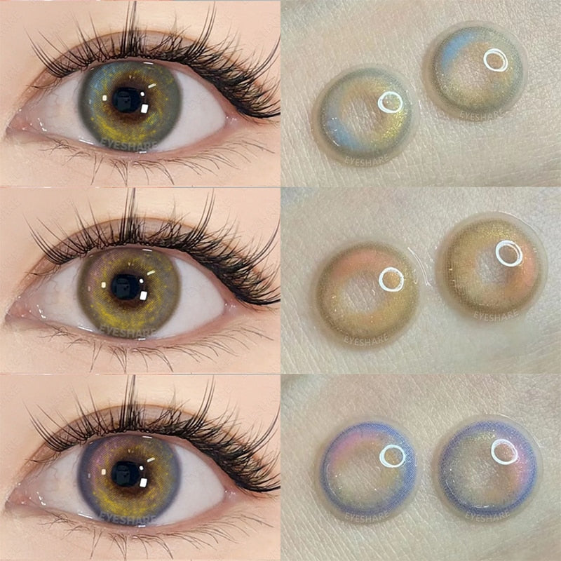 new style 1 Pair Color Contact Lenses with Natural Eye Contact Lenses Blue Brown Green Lenses Pupils Beauty Color lens