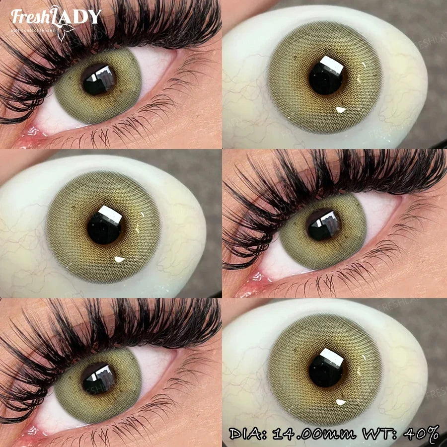 1 Pair Colored Contact Lenses Natural Gray Pupils Eyes Contact lenses Soft Contacts 14.00mm