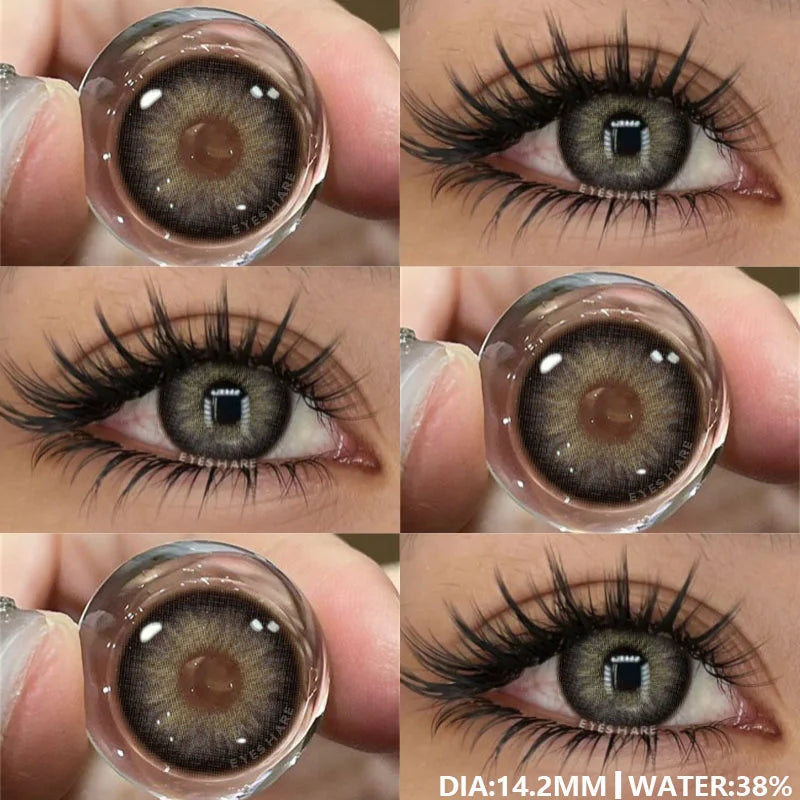 1Pair Natural Colored Lenses for Eyes Fashion Blue Lenses Gray Contact Lenses Black Lense Colored Pupils for Eyes Yearly