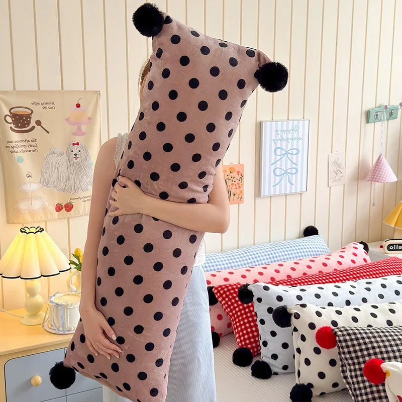 1PC 40x115cm INS Plush Long Milk Velvet Pillow Case for Women Sleeping Side Soft Pom-pom Ball Pillowcase Cover Home Decoration