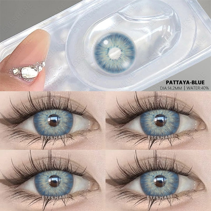 1 Pair New Colored Contact Lenses for Eyes Blue Lenses Big Eye Lenses Brown Lesnes Yearl Eye Contacts Cosmetic Lenses
