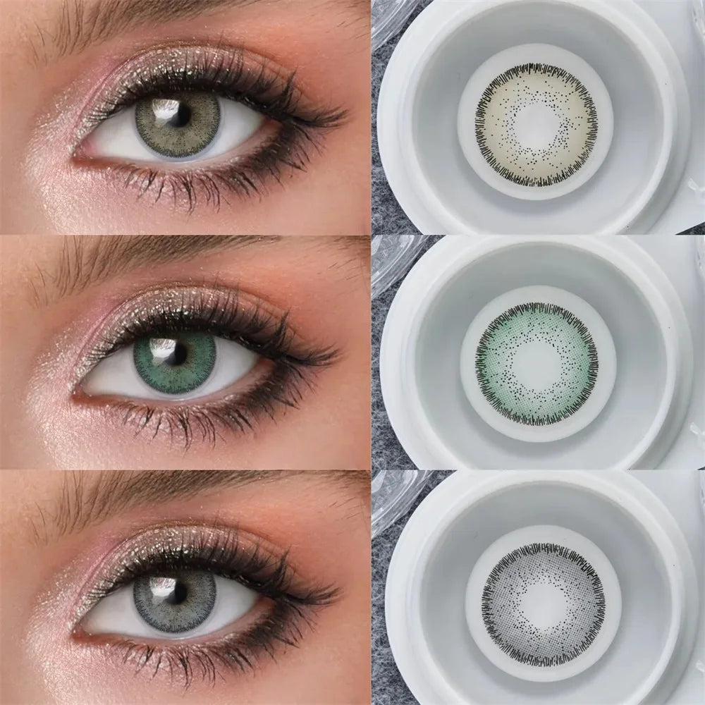 Eyes Color Contacts Colored Contact Lenses Lens Small Pupil Beauty Prescription Myopia Daily 14.2mm 2Pcs Half Year