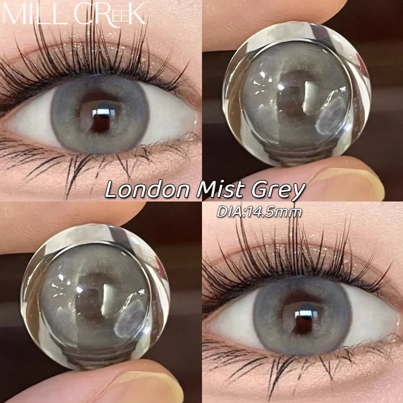 2pcs/Pair Color Contact Lenses with Degree Myopia Lenses Grey Lens Comestics Natural Eyes Lenses Beauty Pupils Yearly
