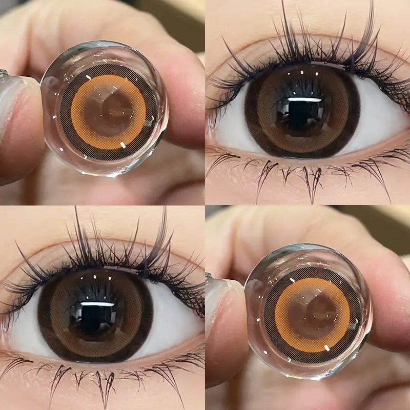 1 Pair Korean Lenses Colored Contact Lenses with Degree Myopia High Quality Brown Eyes Natural Lenses