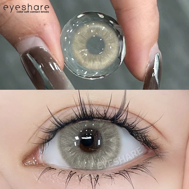 Natural Grey Color Contact Lenses for 1-Year Wear Small Pupil Brown Korean Style Lens for Eyes Beauty Makeup