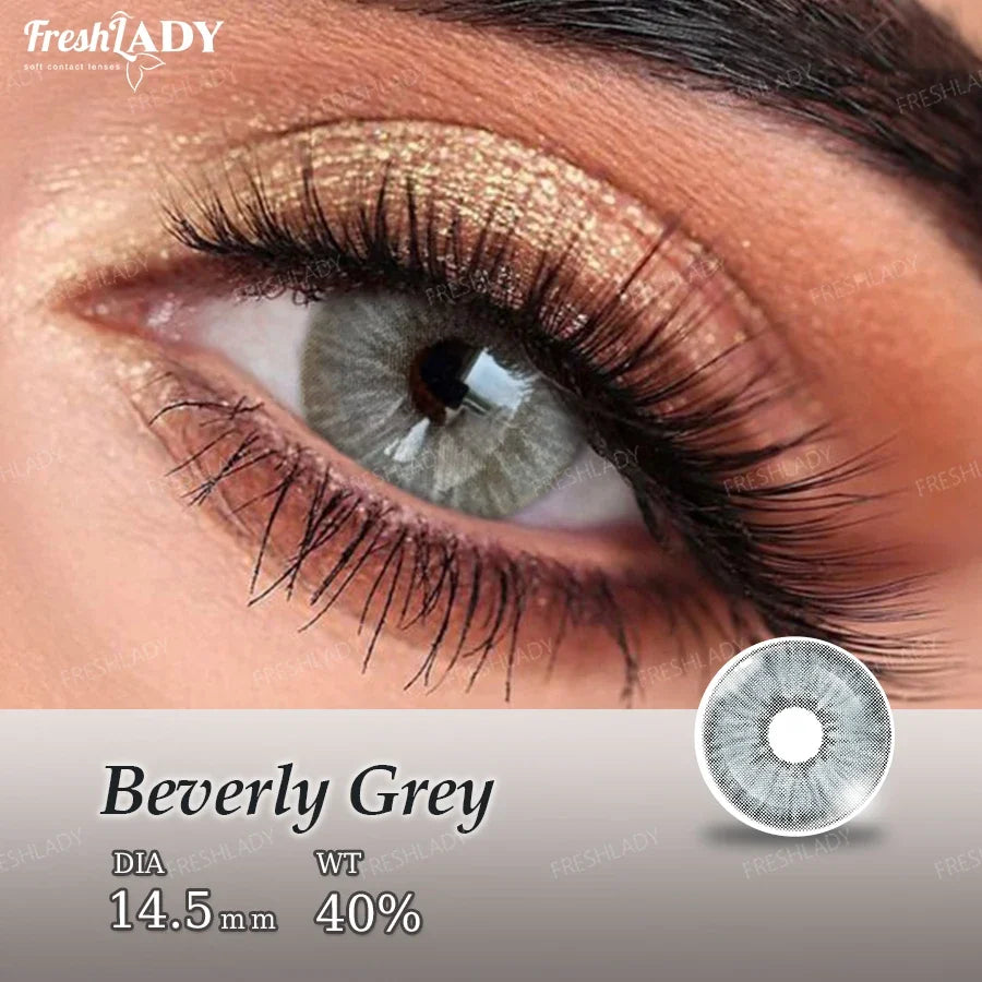 1 Pair Colored Contact Lenses Natural Brown Pupils Eyes Contact lenses Gray Soft Contacts 14.50mm